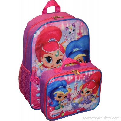 Nickelodeon Girl Shimmer And Shine 16 Backpack With Detachable Matching Lunch Box